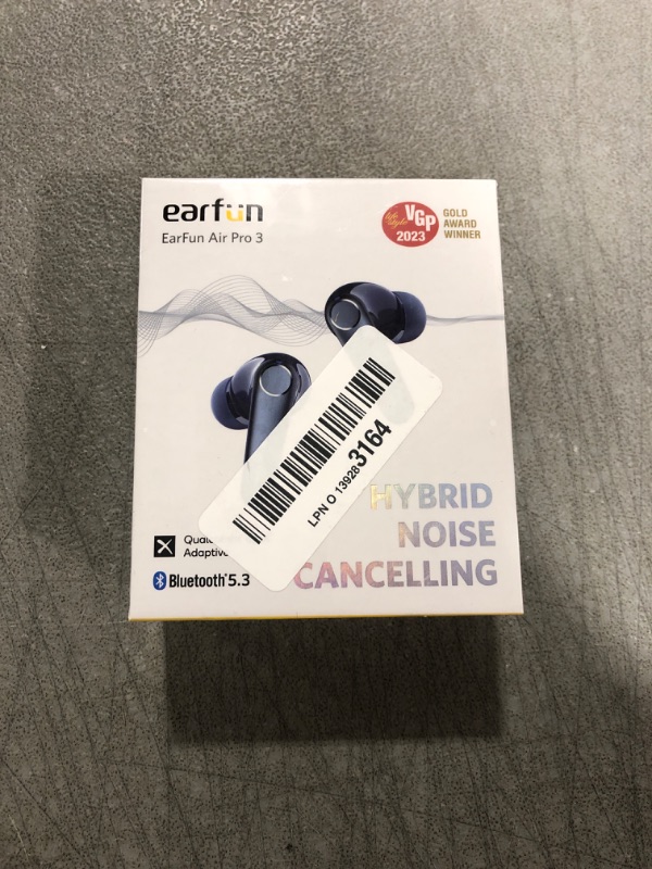 Photo 2 of EarFun Air Pro 3 Noise Cancelling Wireless Earbuds, Qualcomm® aptX™ Adaptive Sound, 6 Mics CVC 8.0 ENC, Bluetooth 5.3 Earbuds, Multipoint Connection, 45H Playtime, App Customize EQ, Blue