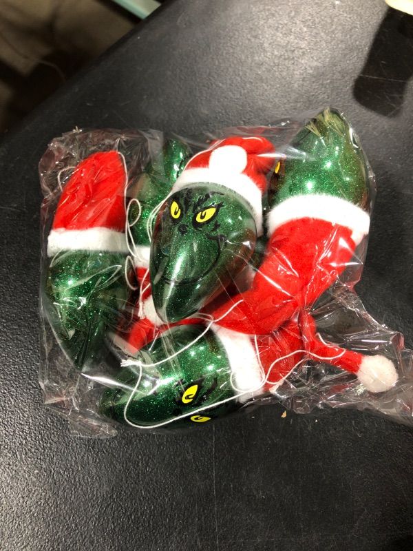 Photo 1 of 6 Pcs New Grinch with Santa Hat, Fillable DIY Christmas Home Party Decorations, Christmas Tree Decor Stocking Stuffer for Christmas Home Garden Parties Decorations, Silver