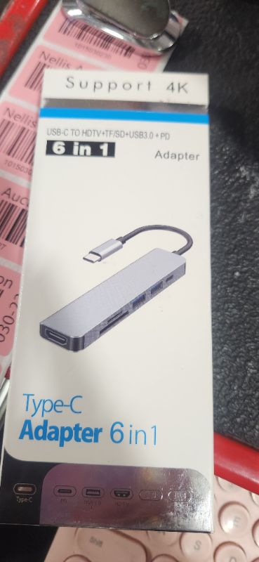Photo 2 of 6 in 1 adapter- Type- C (USB-C to HDTV + TF/SD+USB3.0+PD)