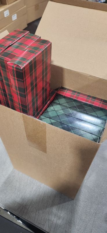 Photo 2 of 30 Packs Christmas Plaid Facial Tissues Cube Box 40 Sheets Per Box Facial Tissues, Disposable Travel Facial Tissues Boxes 2 Ply Soft Tissues Bulk for Family Kitchen Bathroom Car Office School
