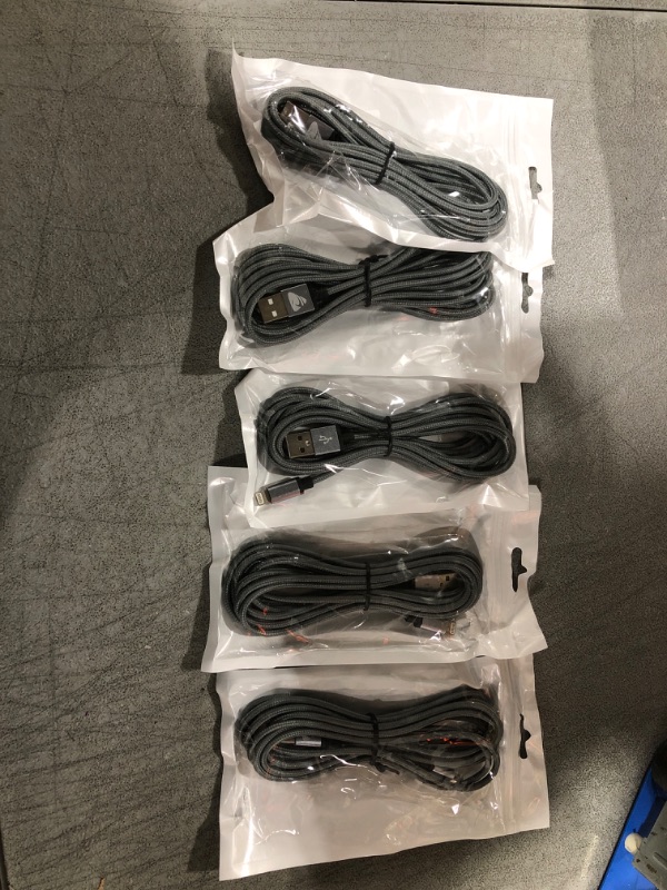 Photo 1 of 5 pack of 10 ft gray lightning cable