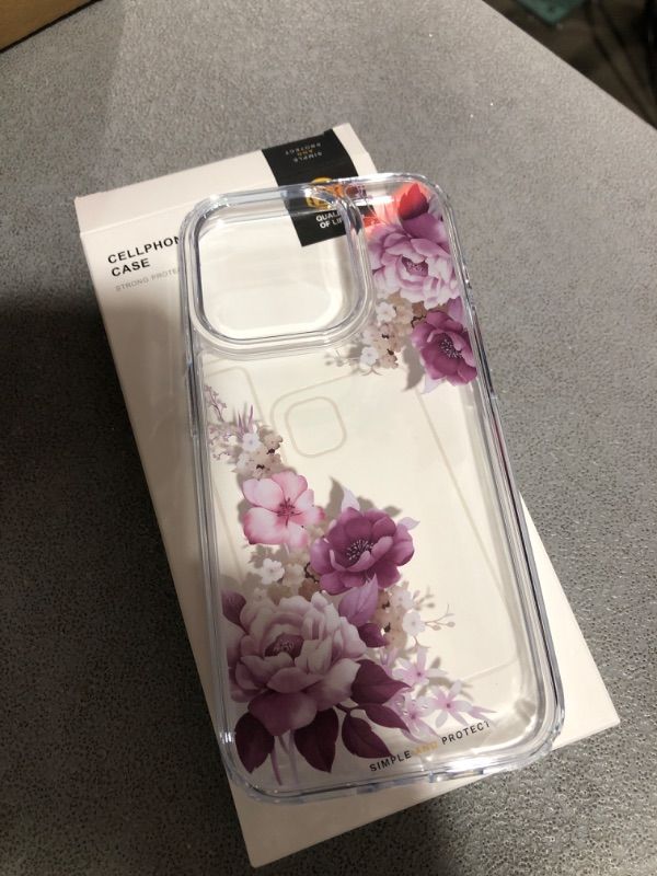 Photo 2 of Juntone Floral Designed for iPhone 15 Pro Case, [10 FT Military Drop Protection] [Non-Yellowing] Shockproof Women's Elegant Flower Design Protective for iPhone Cover - 6.1 inch (Blossom Freedom/Clear) iPhone 15 Pro 1.Blossom Freedom/Clear