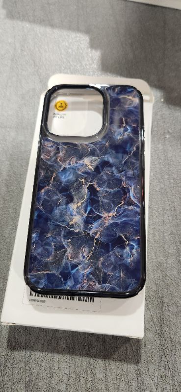 Photo 2 of Juntone for iPhone 15 Pro Case, [10 FT Military Drop Protection] [Non-Yellowing] Protective Cover - Blue Fog Gold Glitter Marble for iPhone Women Men Phone Case- 6.1 inch (Starlight Abyss/Blue) iPhone 15 Pro 2.Starlight Abyss/Blue