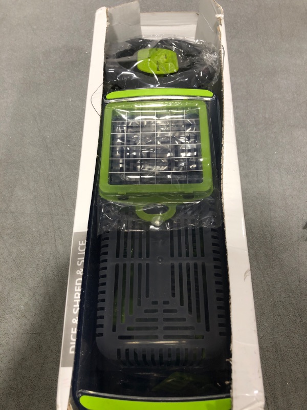 Photo 1 of Pro Vegetable Chopper with Container and 7 Sharp Blades, Veggie Slicer Dicer with Colander Basket for Kitchen, Easy to Clean