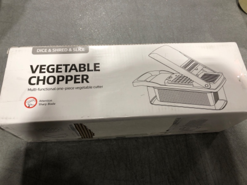 Photo 1 of Pro Vegetable Chopper with Container and 7 Sharp Blades, Veggie Slicer Dicer with Colander Basket for Kitchen, Easy to Clean