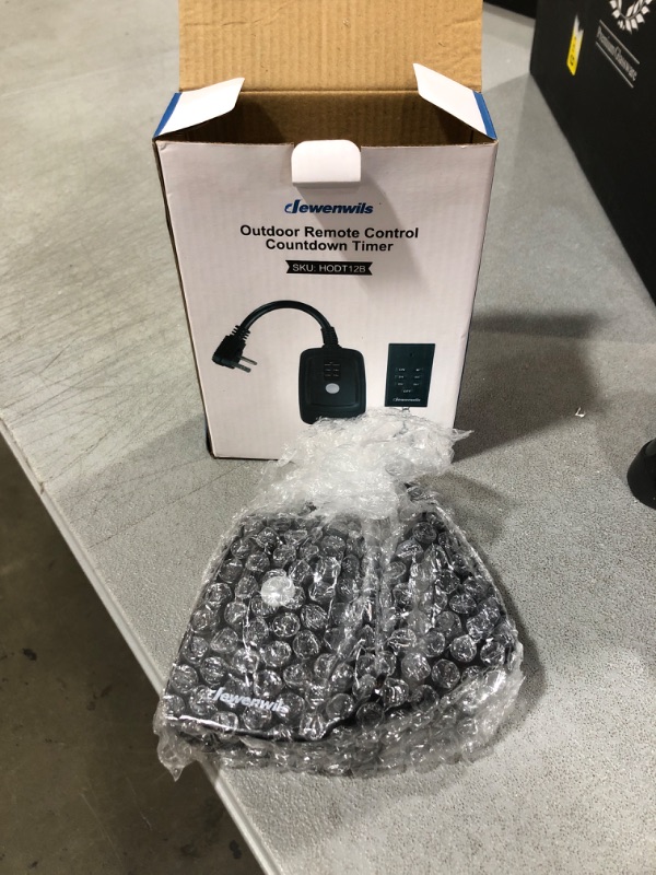 Photo 1 of Dewenwils Outdoor Light Timer Waterproof, Plug in Sensor Outlet Timer Switch, 100 ft Range Remote Control with 2 Grounded Electrical Outlet 