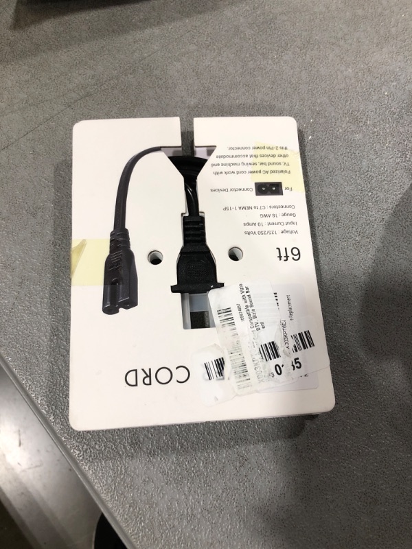 Photo 1 of 2 Prong AC Power Cord Compatible with Vizio E-M-Series Smart HDTV, Vizio Sound Bar Power Cable Replacement