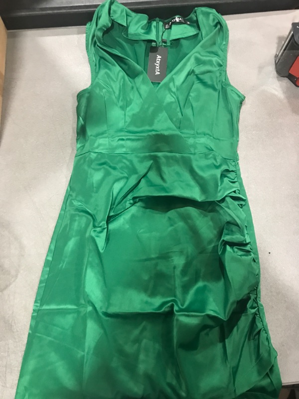 Photo 2 of AtxyxtA Green Satin Dress SIZE MEDIUM