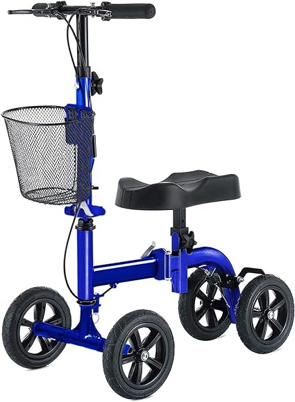 Photo 1 of  Knee Scooter, Foldable Knee Scooter Walker Economical Knee Scooters for Foot Injuries Best Crutches Alternative (Blue)
