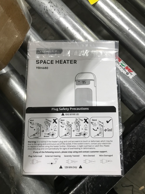 Photo 1 of 24" Space Heater, Voweek 1500W PTC Fast Heating Ceramic Heater for Office, Large Room, Indoor Use, Bedroom, Electric Heater with Thermostat, Remote, 3 Modes, ETL Certified, 12H Timer, 90° Oscillating Black