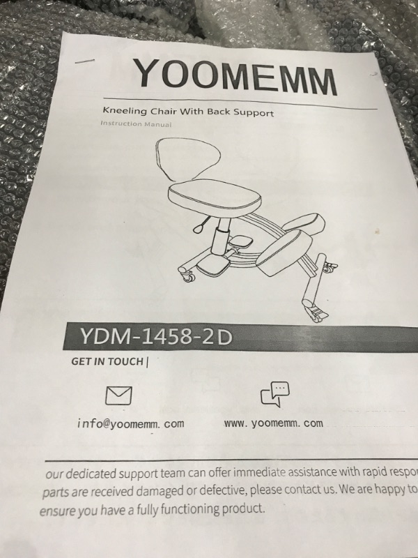 Photo 2 of YOOMEMM Balance Chair with Backrest,Kneeling Chair with Casters, Improve Sitting Posture with Adjustable Height & Angle, YDM-1458-2D