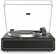 Photo 1 of All-in-one Record Player Turntable with Built-in Speakers Vinyl Record Player Support Wireless Playback Auto Stop 33&45 RPM Speed RCA Line Out AUX in Belt-Drive Turntable for Vinyl Records BLACK