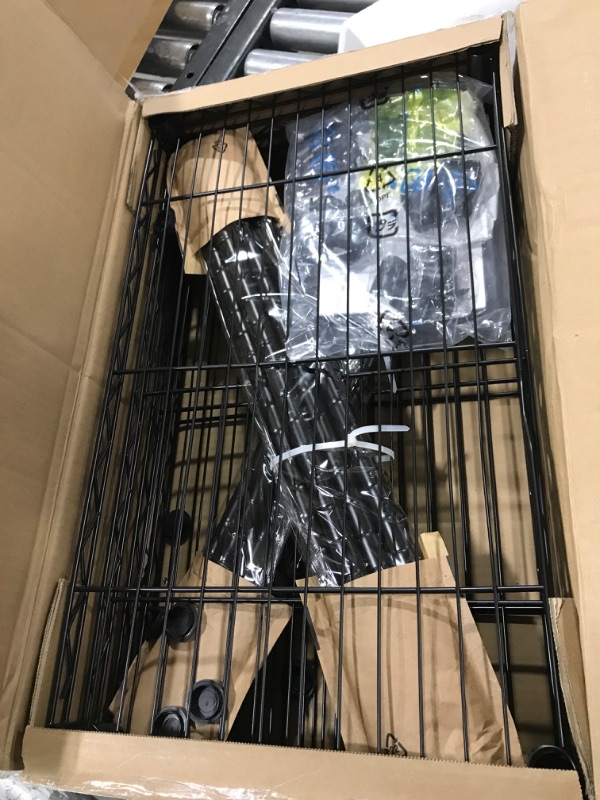 Photo 2 of Amazon Basics 4-Shelf Adjustable Storage Shelving Unit (200 lbs Loading Capacity per Shelf), Steel Organizer Wire Rack, Black (24" L x 14" W x 48" H) 4- Shelf Narrow No Wheels Black