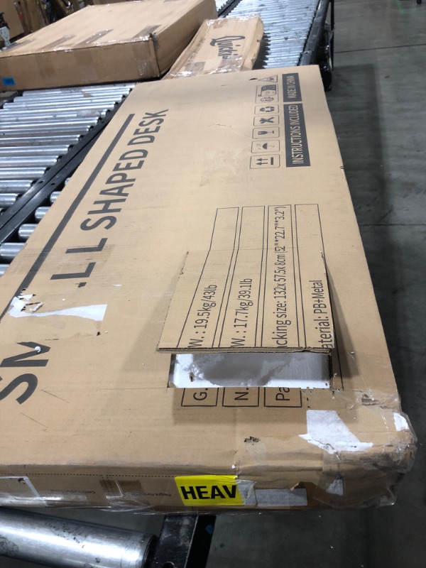 Photo 1 of ODK Small L Shaped Computer Desk with Reversible Storage Shelves, 58 Inch L-Shaped Corner Desk with Monitor Stand for Small Space, Modern Simple Writing Study Table for Home Office, Rustic Brown Rustic Brown 58 inch