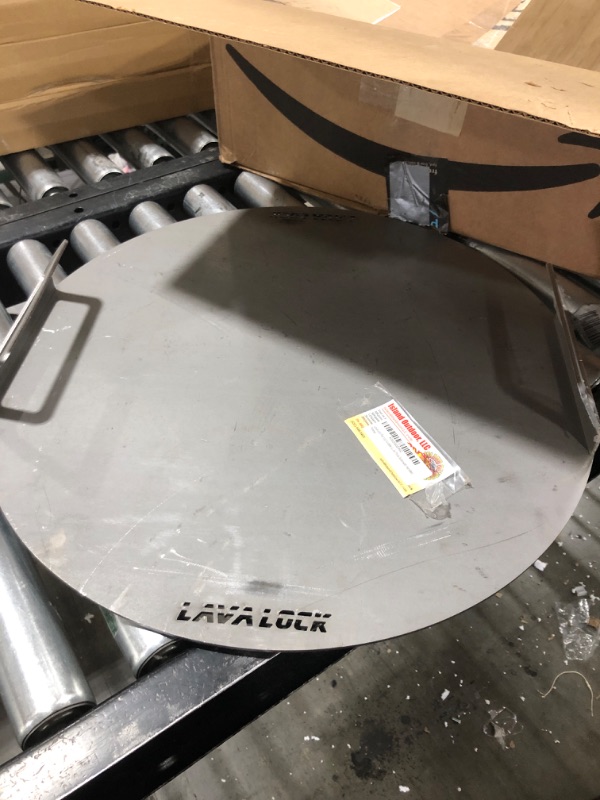 Photo 2 of LavaLock Flat top Griddle Grate for UDS 55 Gallon Drum Smokers Grill Plate Also fits Weber Smokey Mountain 22" WSM and Kettle Thick Steel with Handles 21.5 in (for 22 Kettle) NO RAILS