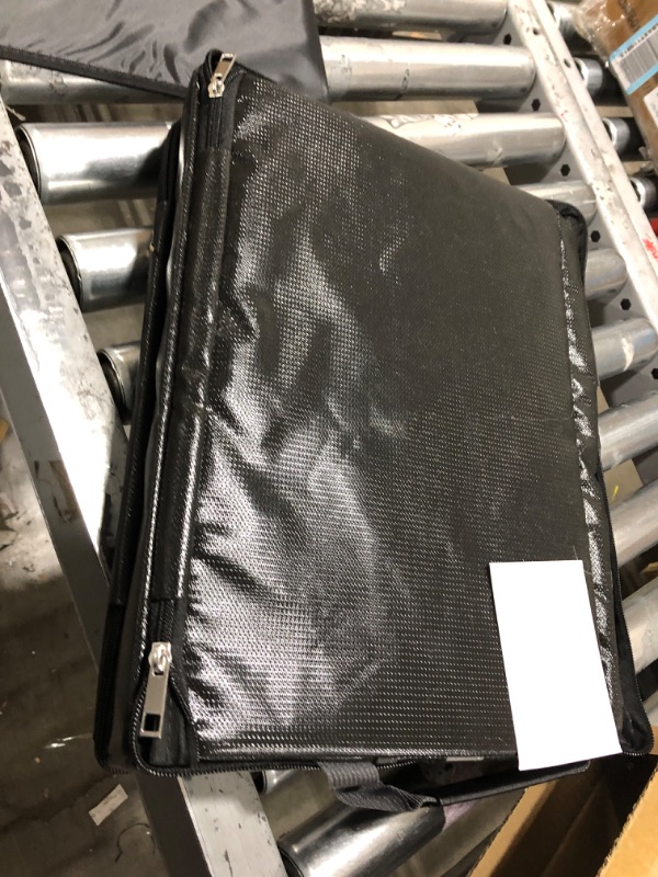 Photo 1 of Fireproof Document Box with Lock, File Organizer 2-Layer Collapsible File Box with Reflective Strip, Portable Travel Home Office File Cabinet for Hanging Letter/Legal Size Folder/Certificate Black