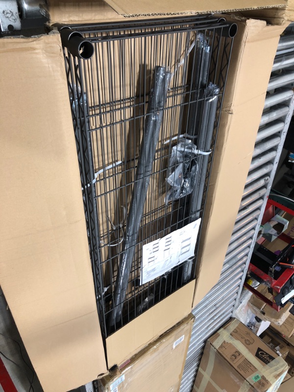 Photo 1 of Homdox 3 Shelves Wire Shelving Clothing Rolling Rack Heavy Duty Commercial Grade Garment Rack with Wheels and Side Hooks (One Pair Hook and Two Hanging Rods Gray) Medium Gray