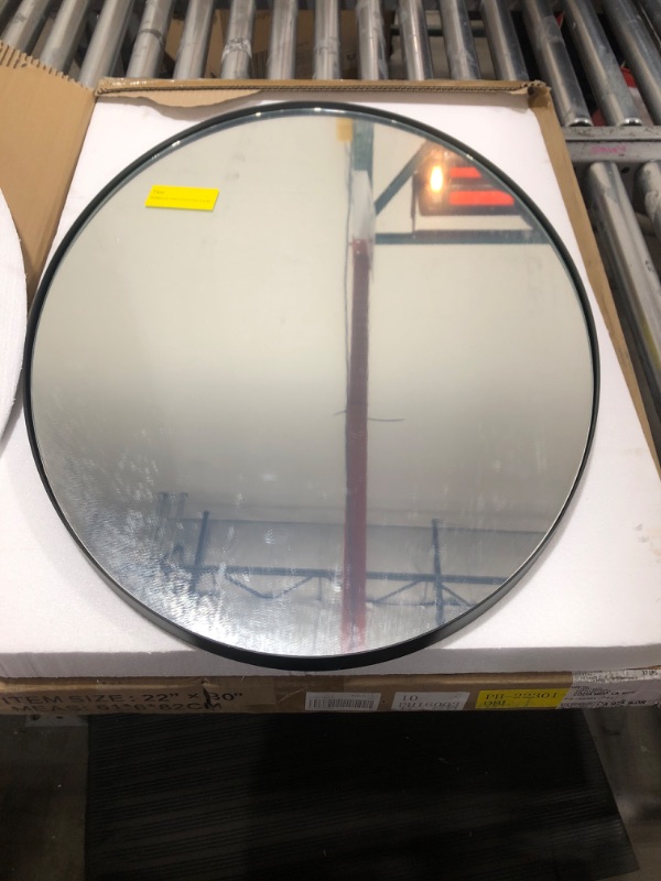 Photo 1 of 22 in. W x 30 in. H Medium Oval Mirrors Metal Framed Wall Mirrors Bathroom Vanity Mirror Decorative Mirror in Black
