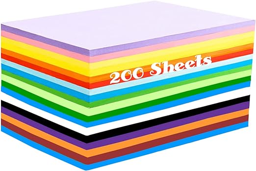 Photo 1 of 200 Sheets Colored Paper, A4 Origami Paper Colored Copy Paper Printer Paper for DIY Craft Kids Scrapbook School Office Printing 8.3" X 11.7", 20 Assorted Colors?70 g/m²?
