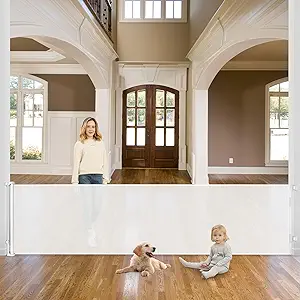 Photo 1 of 115 Inch Retractable Baby Gate Wide Retractable Dog Gate Extra Large Baby Gates Extra Wide Baby Gates for Large Opening Outdoor Retractable Gate Extra Wide Dog Gates for The House Extra Wide Baby Gate

