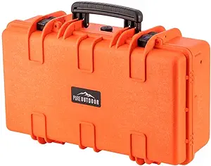 Photo 1 of Monoprice Weatherproof Hard Case - 22in x 14in x 8in, Orange with Customizable Foam, Shockproof, IP67 orange 20.3 Liter Hard Case