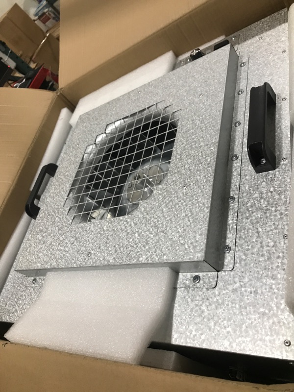 Photo 2 of Updated Fan Filter Unit HEPA-Filter Laminar Flow Hood 22.6x22.6 Inch for Class 100 / ISO 5 Cleanliness Clean Room/Mycology Work/Mushroom with Safety Lock (110V)