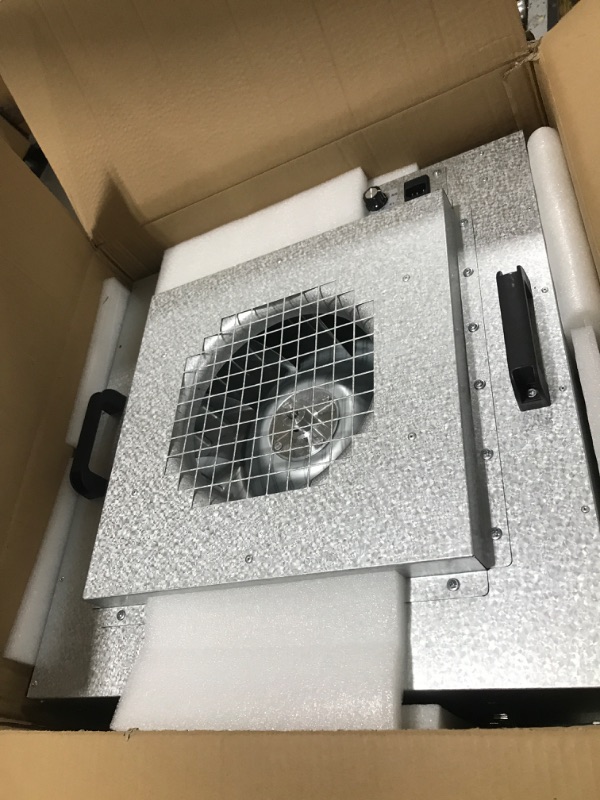 Photo 6 of Updated Fan Filter Unit HEPA-Filter Laminar Flow Hood 22.6x22.6 Inch for Class 100 / ISO 5 Cleanliness Clean Room/Mycology Work/Mushroom with Safety Lock (110V)