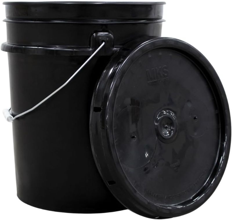 Photo 1 of 5 Gallon Bucket & Lid - Durable 90 Mil All Purpose Pail - Made in The USA - Food Grade - Contains No BPA Plastic - Recyclable 