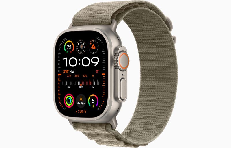 Photo 1 of Apple Watch Ultra 2 - 49mm Titanium Olive Alpine Loop M