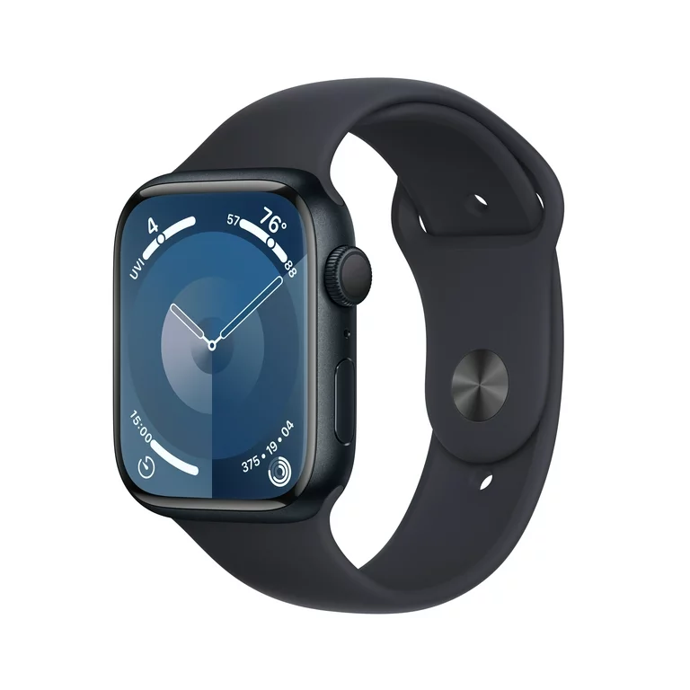 Photo 1 of Apple Watch Series 9 [GPS + Cellular 45mm] Smartwatch with Midnight Aluminum Case with Midnight Sport Band M/L Midnight Aluminum Case with Midnight Sport Band 45mm M/L - fits 160–210mm wrists 