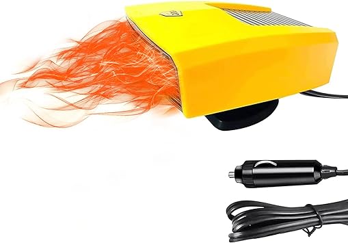 Photo 1 of 2023 Newest Car Heater Portable Fan,Fast Heating Quickly Defrost Defogger, Heater & Cooler 12V/150W Space Automobile Adjustable Thermostat Plug in Cigarette Lighter (Yellow) 