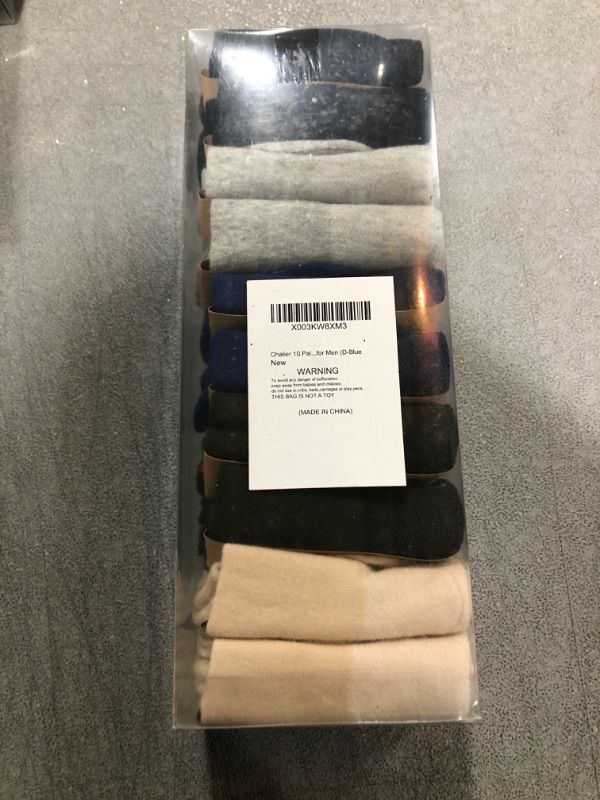 Photo 1 of Chalier Apparel Mens No Show Socks Casual Invisible Cotton Socks Ankle Low Cut Socks for Men with Non Slip Grips One Size Solid Grey+black+white (10 Pairs)