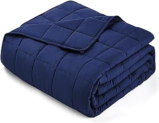 Photo 1 of  Weighted Blanket for Adults (20 lbs, 60” x 80”, Blue) Cooling Heavy Blanket for Sleeping Perfect for 190-210 lbs, Queen Size Breathable Blanket with Premium Glass Bead, Machine Washable
