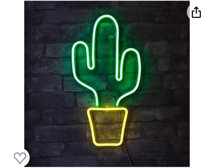 Photo 1 of 2 PC NEON LIGHTS (Pineapple & Cactus)