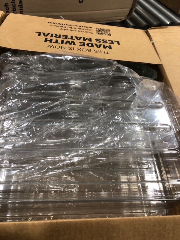 Photo 1 of Tomorotec Desk Letter Tray Set, A4 Size Clear PET Stackable Document Organizer Office Desktop File Paper Holder Book Storage Rack Side Load Anti-Skid Stacking Support Convex Bottom (4X Landscape) Transparent 4x Landscape