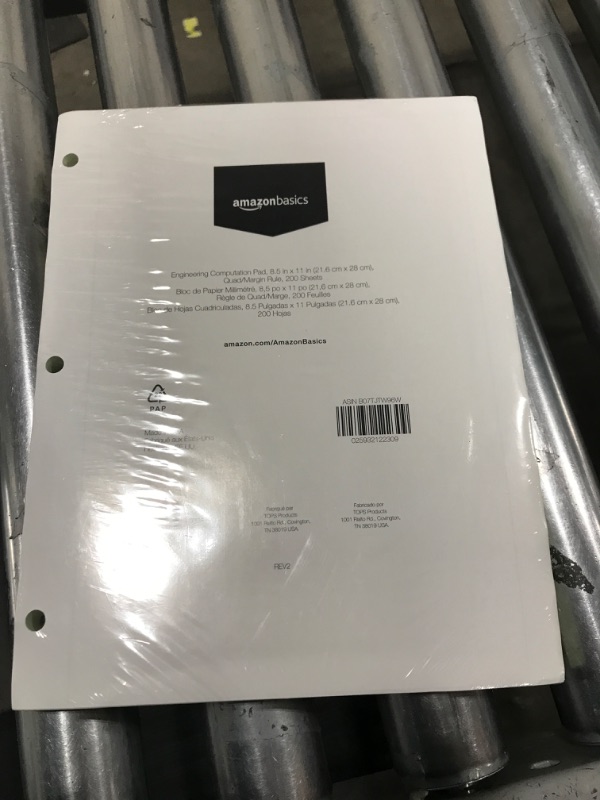 Photo 2 of Amazon Basics Engineering Computation Pad, 8.5" x 11", Quad/Margin Rule, 200 Sheets