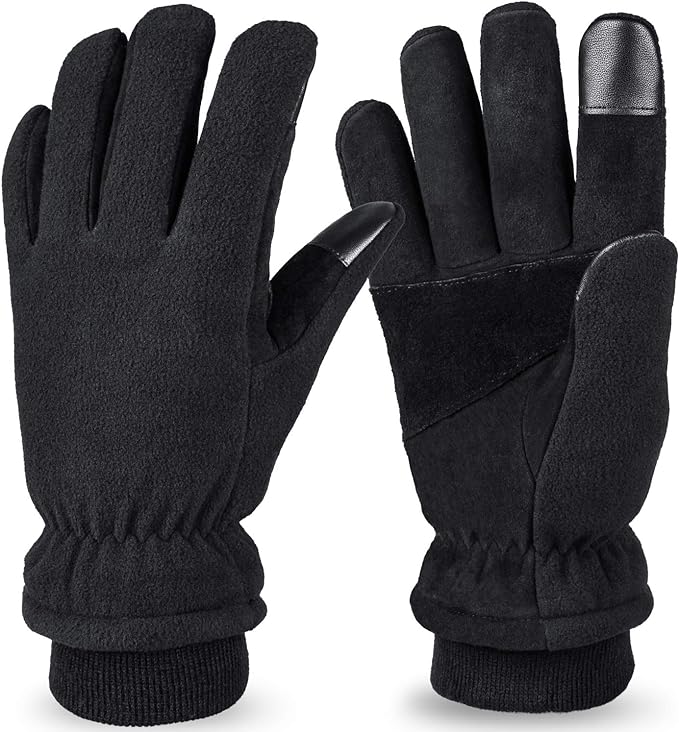 Photo 1 of Bessteven Winter Thermal Gloves 20°F Cold Weather Proof Warm Fleece for Driving Work Glove Men Women - Black
