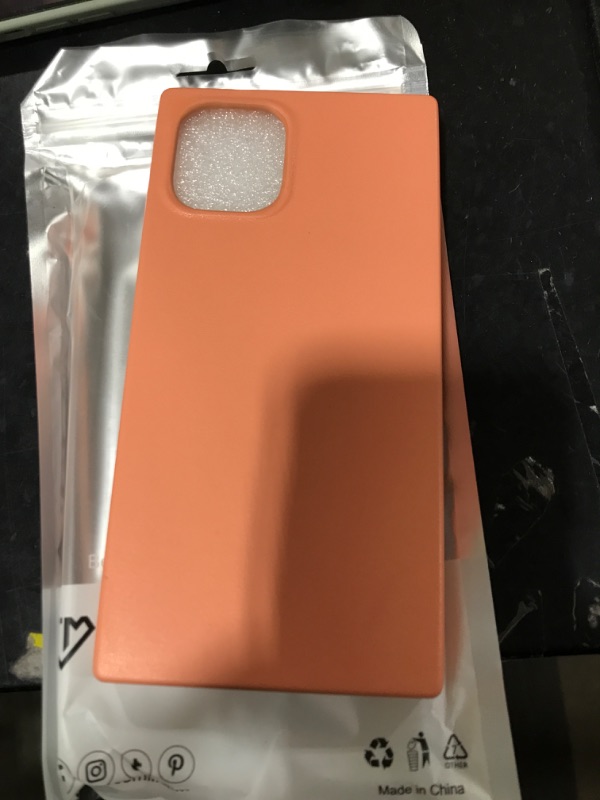 Photo 1 of COCOMII Square Case Compatible with iPhone 12/12 Pro - Leather, Luxury, Slim, Matte, Solid Color, Microfiber Lining, Fingerprint Resistant, Anti-Scratch, Shockproof (Peach Fuzz)