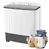 Photo 1 of 1.73 cu ft. Portable Top Load Washer and Spinner Combo in Black Mini Twin Tub Washer with 17.6 lbs. Large Capacity
