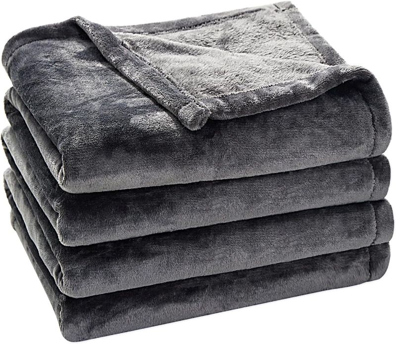 Photo 1 of  Blanket King Size Dark Grey Bed Blanket for Couch, Bed, Camping, Travel-Plush Cozy Fuzzy Blanket 90"x102",Super Soft & Warm Blankets for All Season
