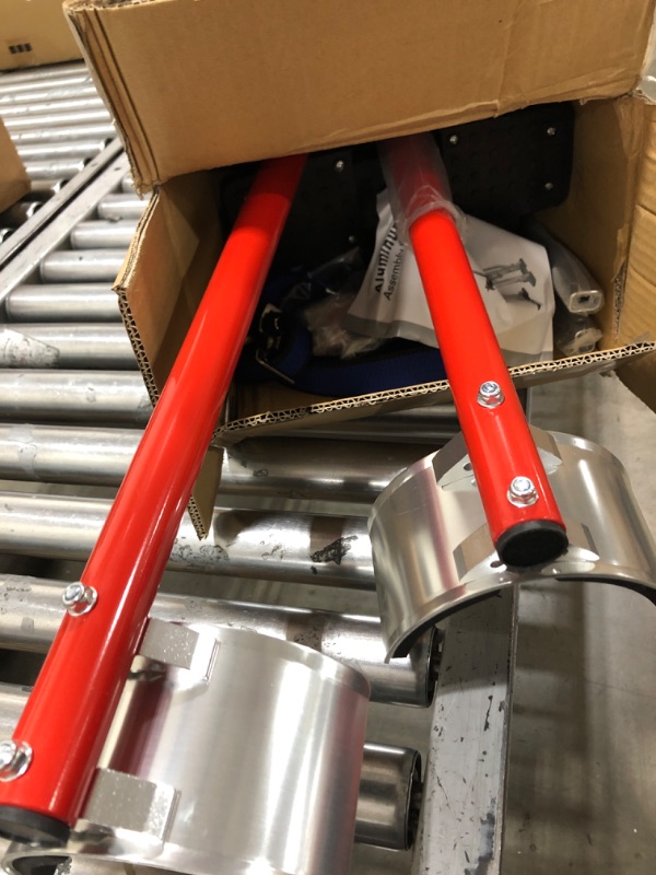 Photo 1 of 24 inch - 40 inch Professional Grade Adjustable Drywall Stilts Taping Paint Stilt Aluminum Tool Stilt for Painting Painter Taping Red 24"-40" red