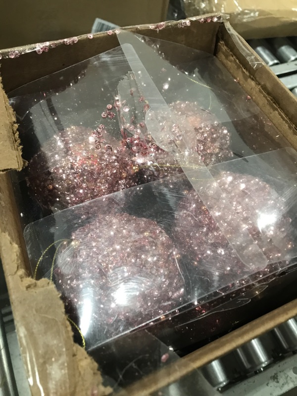Photo 1 of 12 Pcs 4 Inch Large Christmas Balls Rose Gold Christmas Ball Ornaments Shatterproof Christmas Decorations Tree Balls for Xmas Trees Wedding Party Holiday Decorations Tabletop Small Trees Decoration