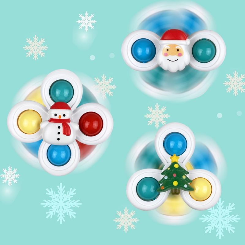 Photo 1 of Anditoy 3 Pack Christmas Suction Cup Spinner Toys for Baby Toddlers Kids Christmas Stocking Stuffers Gifts
