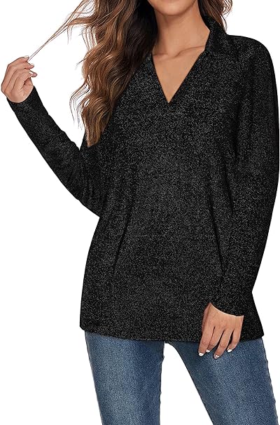 Photo 1 of Amrto Pullover Sweaters for Women, Long Sleeve Women Pullovers, Black, M
