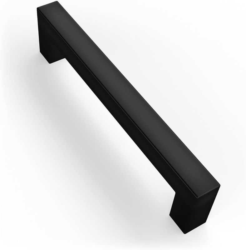 Photo 1 of 5 pack  Cabinet Pulls 5.5 Inch, Stainless Steel Cabinet Handle Pulls I Ideal for Kitchen Drawer, Cabinets, Door, Cupboard I Hardware for Cabinets - Hole Distance 5 Inch - Matte Black
