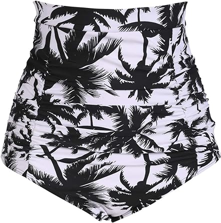 Photo 1 of COCOPEAR Women's Ruched High Waisted Bikini Bottom Retro Vintage Swim Short Tankinis / SIZE MEDIUM 