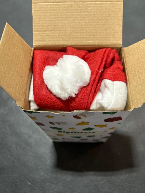 Photo 1 of BigOtters Santa Costume Accessory, 4pcs Christmas Set with Glasses, Xmas Hat, Deluxe Long White Santa Claus Beard and Wig for Men Women Cosplay Dress up Props