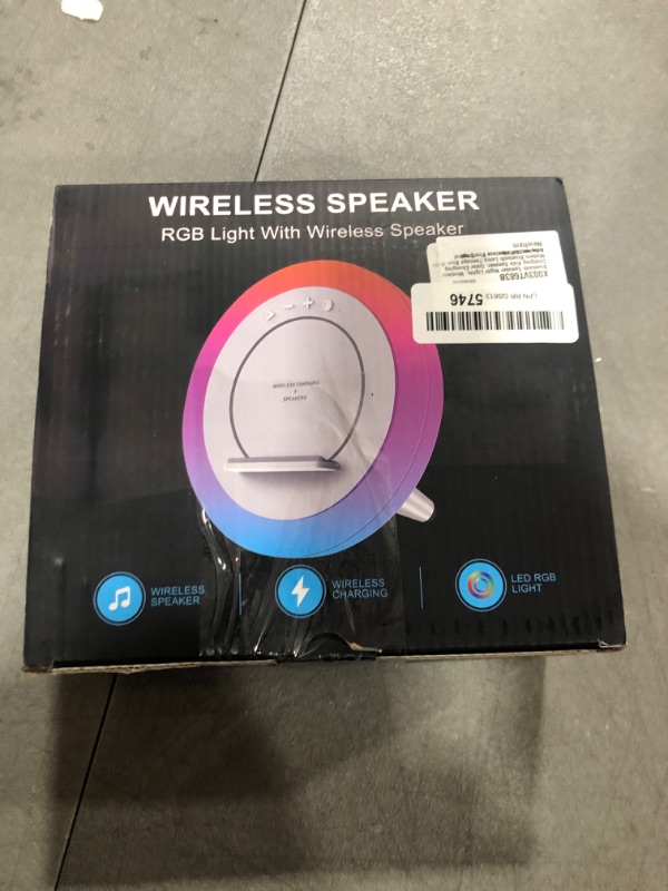 Photo 2 of Color Changing Bluetooth Speaker Night Light with Wireless Charging - Gifts for Teens 