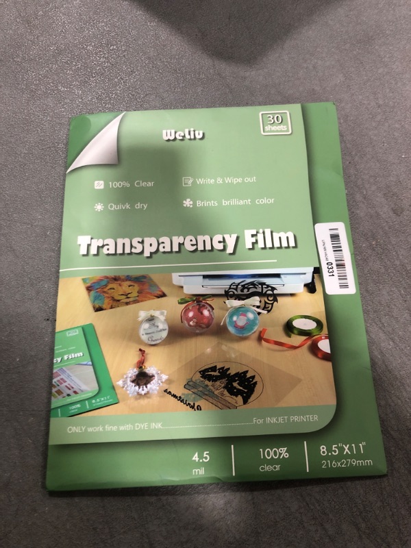 Photo 2 of Transparency Film for Inkjet Printers 30 Sheets Transparency Paper Sheets for Overhead Projector 100% Clear 8.5 x 11 Inches