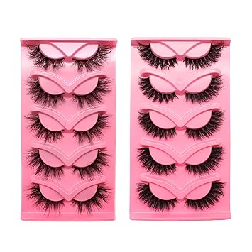 Photo 1 of 10Pair 3D False eyelash book Cat Eye Look Fluffy Wispy Soft Reusable Makeup Thick Fake Eyelashes(601+628) 